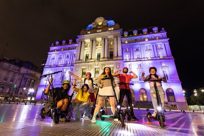 Buenos Aires Night Tour on Electric Scooter - The night route: from Plaza San Martín to Obelisco and beyond