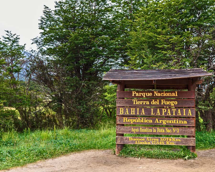 Tierra del Fuego Park & Train Tour for Cruisers (no tickets) - Lapataia Bay and the Route 3 End of the World sign